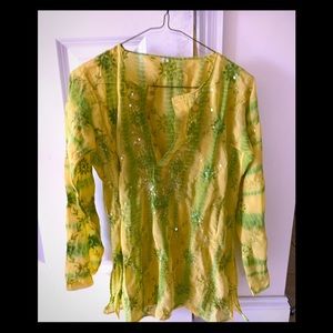 Yellow Indian inspired Kurti top - never worn